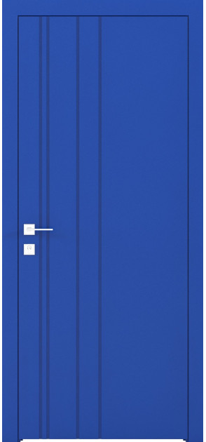 Крашенные межкомнатные двери Cortes Prima глухие с фрезеровкой 1 (PrimaH-Milling-1)