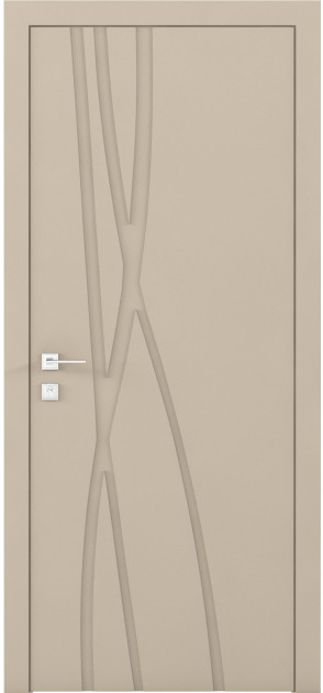 Крашенные межкомнатные двери Cortes Prima глухие с фрезеровкой 14 (PrimaH-Milling-14)