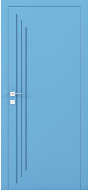 Крашенные межкомнатные двери Cortes Prima глухие с фрезеровкой 4 (PrimaH-Milling-4)