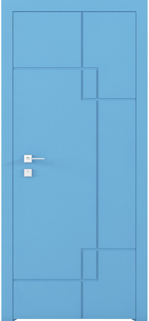 Крашенные межкомнатные двери Cortes Prima глухие с фрезеровкой 6 (PrimaH-Milling-6)
