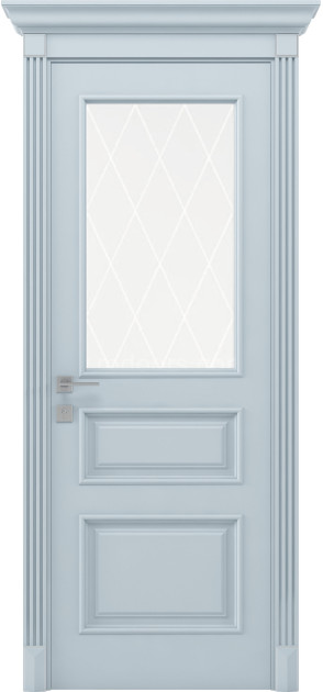 Крашенные межкомнатные двери Siena Rossi со стеклом и гравировкой (Rossi-G1)