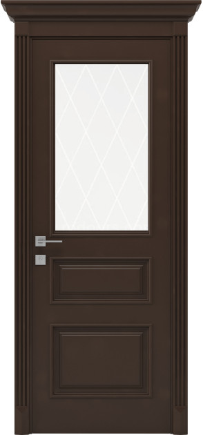 Фарбовані міжкімнатні двері Siena Rossi зі склом (Laura-G1)