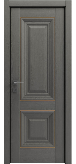 Межкомнатные двери с ПВХ покрытием Versal Esmi глухие с молдингом Basic золото (Esmi-Hm-Basic-Gold)