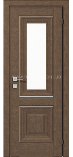 Міжкімнатні двері з ПВХ покриттям Versal Esmi зі склом 1 з молдингом Basic хром (Esmi-G1m-Basic-Chr)