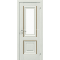 Міжкімнатні двері Versal Esmi зі склом 1 з молдингом Basic золото (Esmi-G1m-Basic-Gold)