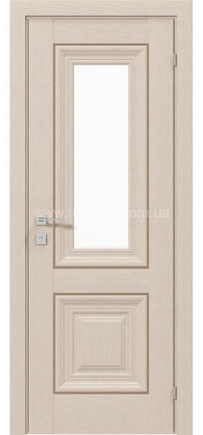 Межкомнатные двери с ПВХ покрытием Versal Esmi со стеклом 1 с молдингом SMALL хром (Esmi-G1m-SMALL-Chr)