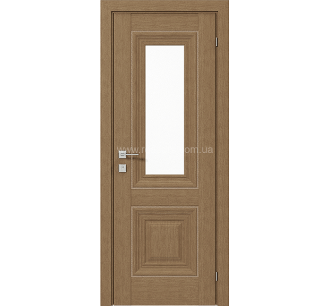 Межкомнатные двери с ПВХ покрытием Versal Esmi со стеклом 1 с молдингом SMALL золото (Esmi-G1m-SMALL-Gold)