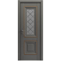 Міжкімнатні двері з ПВХ покриттям Versal Esmi зі склом 2 з молдингом SMALL золото (Esmi-G2m-SMALL-Gold)