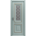 Межкомнатные двери с ПВХ покрытием Versal Esmi со стеклом 2 с молдингом SMALL золото (Esmi-G2m-SMALL-Gold)