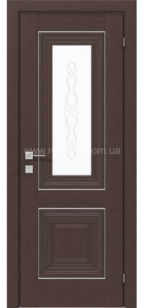Міжкімнатні двері з ПВХ покриттям Versal Esmi зі склом 3 з молдингом Basic хром (Esmi-G3m-Basic-Chr)