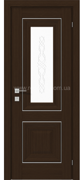 Межкомнатные двери с ПВХ покрытием Versal Esmi со стеклом 3 с молдингом Basic хром (Esmi-G3m-Basic-Chr)