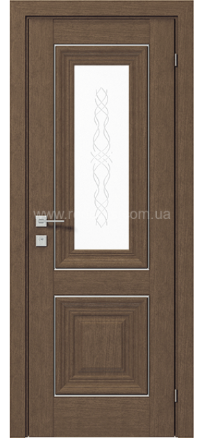 Межкомнатные двери с ПВХ покрытием Versal Esmi со стеклом 3 с молдингом Basic хром (Esmi-G3m-Basic-Chr)