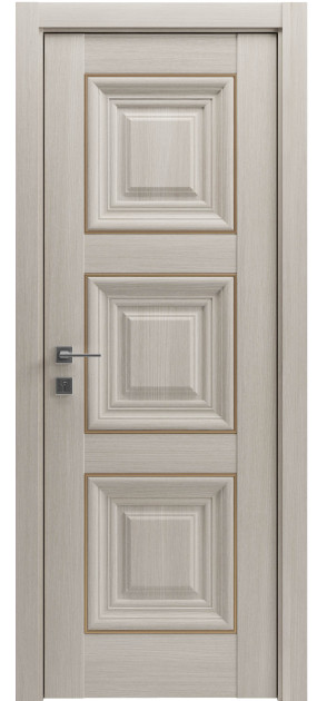 Межкомнатные двери с ПВХ покрытием Versal Irida глухие с молдингом Basic золото (Irida-Hm-Basic-Gold)