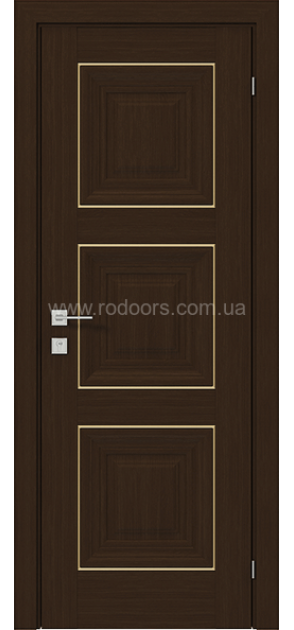 Міжкімнатні двері з ПВХ покриттям Versal Irida глухі з молдингом Basic золото (Irida-Hm-Basic-Gold)