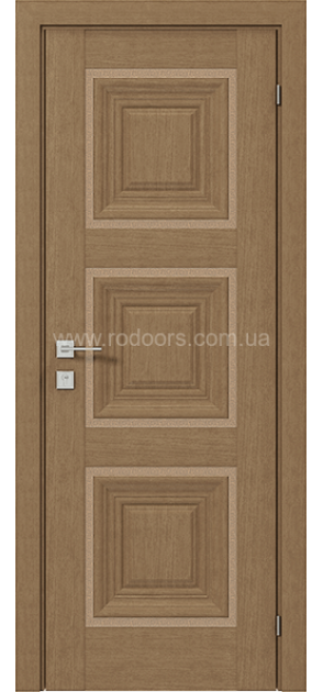 Міжкімнатні двері з ПВХ покриттям Versal Irida глухі з молдингом Grand золото (Irida-Hm-Grand-Gold)
