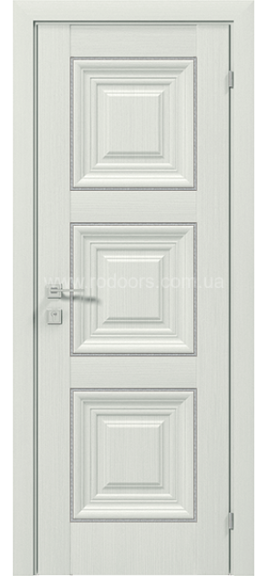 Міжкімнатні двері з ПВХ покриттям Versal Irida глухі з молдингом Small хром (Irida-Hm-Small-Chr)