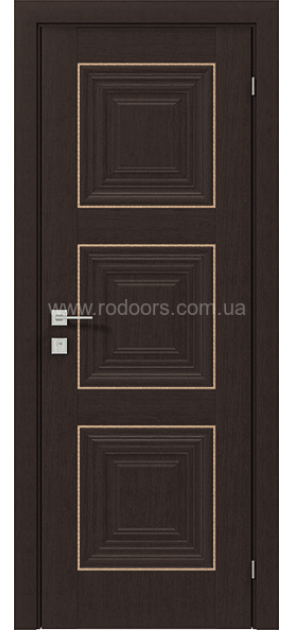 Міжкімнатні двері з ПВХ покриттям Versal Irida глухі з молдингом Small золото (Irida-Hm-Small-Gold)