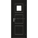 Межкомнатные двери с ПВХ покрытием Versal Irida со стеклом 3 с молдингом Basic хром (Irida-G1m-Basic-Chr)