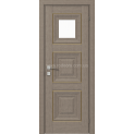 Межкомнатные двери с ПВХ покрытием Versal Irida со стеклом 1 с молдингом Basic золото (Irida-G1m-Basic-Gold)