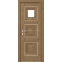 Межкомнатные двери с ПВХ покрытием Versal Irida со стеклом 3 с молдингом Grand золото (Irida-G1m-Grand-Gold)