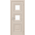 Межкомнатные двери с ПВХ покрытием Versal Irida со стеклом 3 с молдингом Basic хром (Irida-G2m-Basic-Chr)