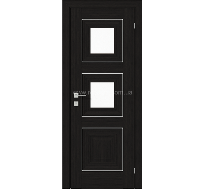 Міжкімнатні двері з ПВХ покриттям Versal Irida зі склом 3 з молдингом Basic хром (Irida-G2m-Basic-Chr)