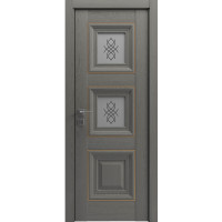 Міжкімнатні двері Versal Irida зі склом 2 з молдингом Basic золото (Irida-G2m-Basic-Gold)