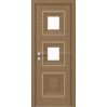 Міжкімнатні двері з ПВХ покриттям Versal Irida зі склом 3 з молдингом Grand золото (Irida-G2m-Grand-Gold)