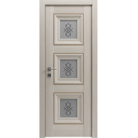 Міжкімнатні двері Versal Irida зі склом 3 з молдингом Basic золото (Irida-G3m-Basic-Gold)
