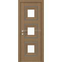 Межкомнатные двери с ПВХ покрытием Versal Irida со стеклом 3 с молдингом Grand пепельный (Irida-G3m-Grand-Ashy)