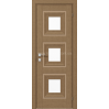 Міжкімнатні двері з ПВХ покриттям Versal Irida зі склом 3 з молдингом Grand золото (Irida-G3m-Grand-Gold)