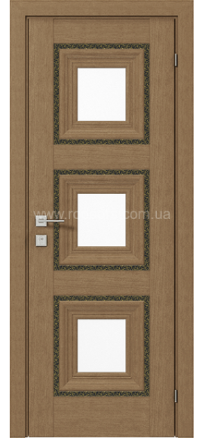 Міжкімнатні двері з ПВХ покриттям Versal Irida зі склом 3 з молдингом Grand димчастий (Irida-G3m-Grand-Smoky)