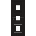 Міжкімнатні двері з ПВХ покриттям Versal Irida зі склом 3 з молдингом Small хром (Irida-G3m-Small-Chr)