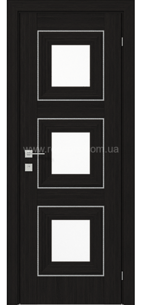 Межкомнатные двери с ПВХ покрытием Versal Irida со стеклом 3 с молдингом Small хром (Irida-G3m-Small-Chr)